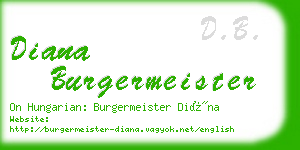 diana burgermeister business card